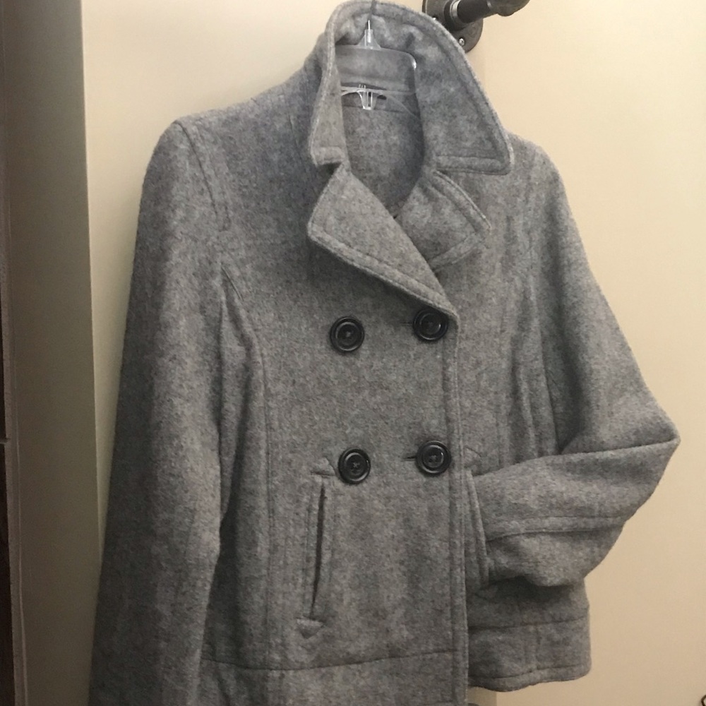 Gray Peacoat sz: Med; Gap essentially brand new